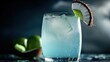 © zidna - Refreshing Blue Coconut Cocktail on Dark Background