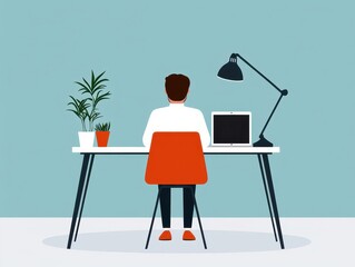 Minimalist online learning environment with structured layout, modern flat design, and soft, neutral colors, Digital Classroom, Minimalist vision