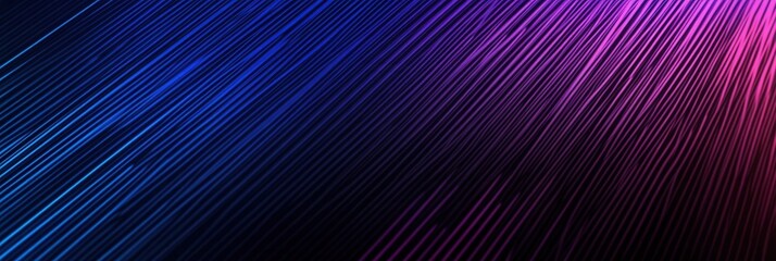 Fototapete - Glowing neon lines create an abstract digital pattern with vibrant blue and purple shades in a sleek modern design