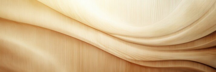Fototapete - Warm wooden background featuring flowing lines in beige and brown tones with subtle gradient for text placement