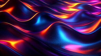 Poster - Abstract Colorful Flowing Waves Background