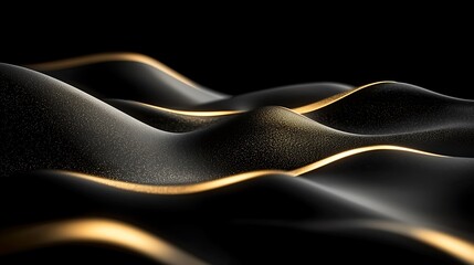 Poster - Abstract Gold and Black Wave Background