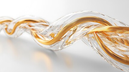 Poster - Abstract Gold and Clear Liquid Swirl Design