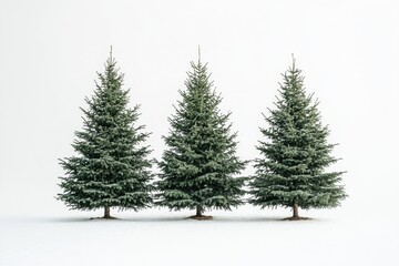 Wall Mural - evergreen trees in snow