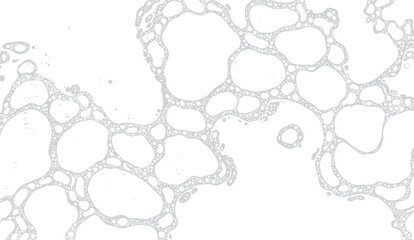 abstract interconnected cell pattern with a light gray outline on a clean white background creating 