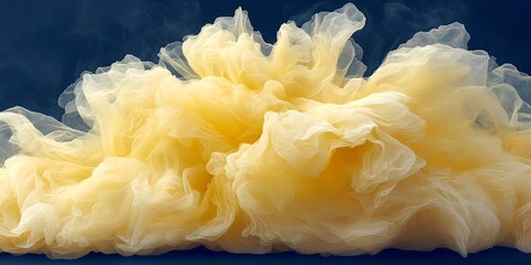 Wall Mural - abstract yellow tulle fabric texture background soft elegant draped pastel