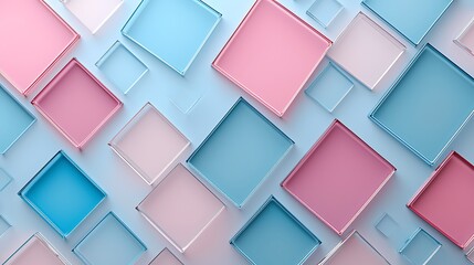 Poster - Pastel Square Tile Pattern Background