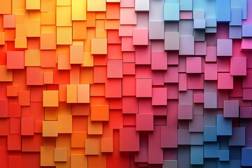 Poster - Vibrant abstract background showcasing a blend of colorful squares in warm and cool tones, perfect for modern design aesthetics.