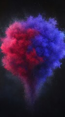 Wall Mural - Chromatic burst: A vivid explosion of pigmented particles in fluid motion