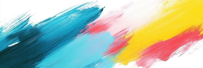 Aufkleber - Bold abstract background with harmonizing strokes in teal, yellow, and red creating an artistic and inspiring atmosphere suitable for various applications