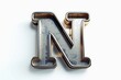 © kenkuza - Letter N designed with new and clean metallic effect texture isolated on white background