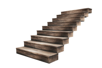 Wall Mural - a beautifully crafted wooden staircase ascends gracefully, showcasing a minimalist aesthetic isolate
