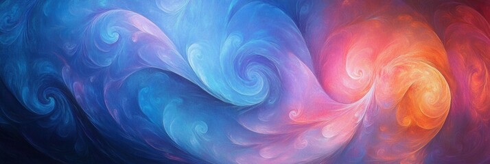 Poster - Colorful swirling patterns create dynamic abstract design with vibrant hues