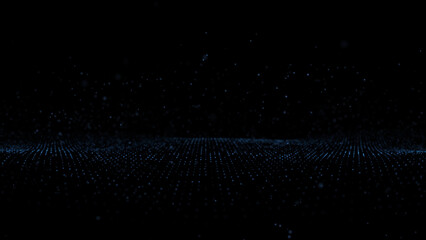 Wall Mural - abstract dotted waves digital technology illustration.