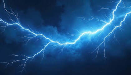 Wall Mural - image of blue lightning arc, electric discharge with dramatic energy. electricity background photo. 