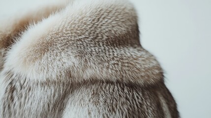 genuine fur coat displayed against a white backdrop