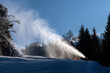 © Jaroslav Moravcik - Empty slope in resort Malino Brdo in Slovakia. Making artificial snow in winter resort