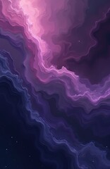 Aufkleber - Abstract design with wavy pattern in shades of pink, purple, blue. Digital art background with nebula style marble texture. Elegant backdrop wallpaper with decorative elements. Modern stylish
