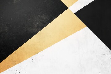 Fototapete - Geometric shapes create a striking minimalist design with black, white, and gold accents for modern aesthetics and clean lines