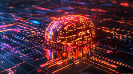 Artificial neural networks, ANN, connectionist systems. Abstract simple graphics scheme of neural machine mind with AI. Artificial intelligence, cybernetic net in computer learning. Science concept.