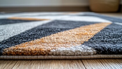 Poster - Two woven vases placed on a textured rug with artistic patterns in a cozy living space