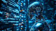 © Ruhi - Coding or Programming conceptual banner. Education coding computer languages. Technology of software develop. Writing code of AI, learning artificial intelligence. Computer neural networks.