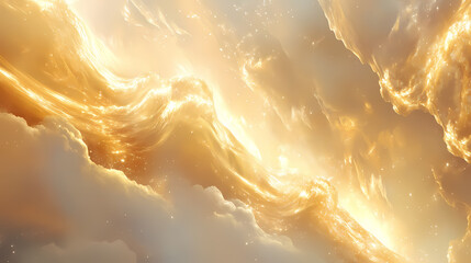 Wall Mural - golden rays of light: a celestial abstract. astral luster. illustration