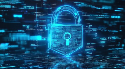 High tech background with theme of lock. Internet security.