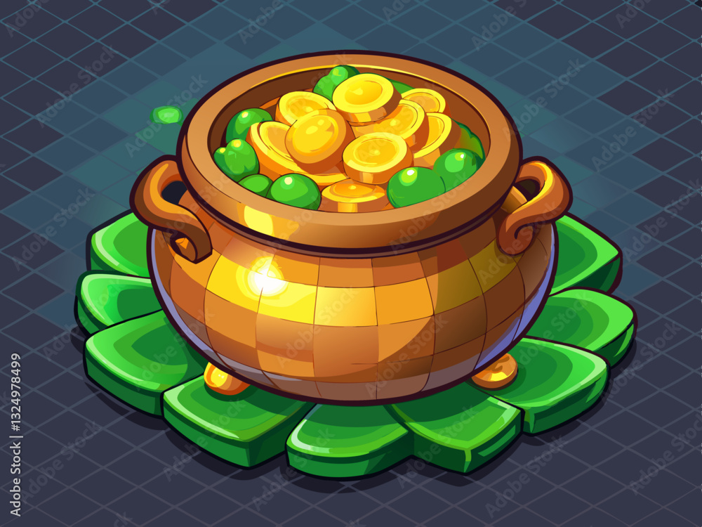 vector of Transparent PNG available pot of gold clipart 3d on a ...