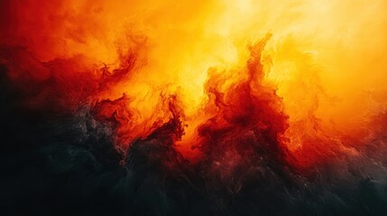 Wall Mural - fiery cloud swirls, paints a dramatic, ominous scene with light, dark gradients