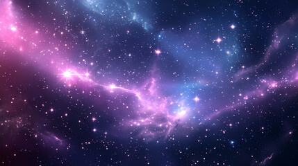 Wall Mural - Captivating cosmic scenery featuring a mesmerizing display of stars and celestial bodies illuminated by soft ethereal gradients and luminous mystical patterns. Hypnotic Lumens. Illustration