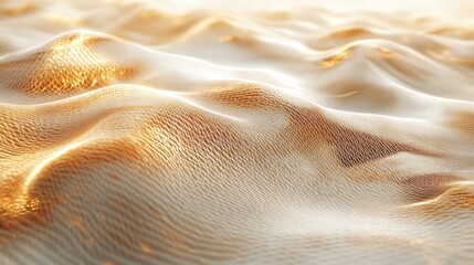 Wall Mural - shimmering waves of gold and cream flowing over soft surface