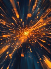 Poster - Exploding Orange Sparks in Dark Space
