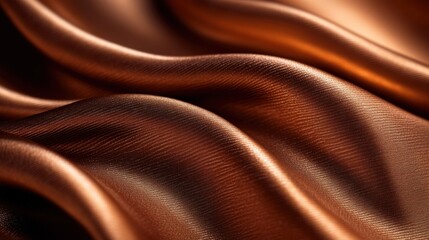Wall Mural - wavy bronze fabric texture. indoor background light shines on the folds