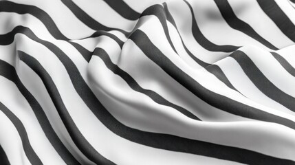 Wall Mural - dynamic black and white stripe fabric pattern