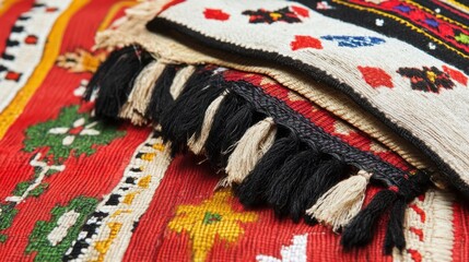 Wall Mural - Handcrafted Tablecloth with Intricate Patterns and Details