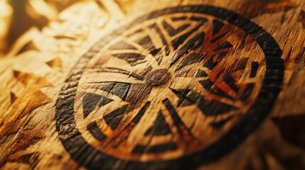 Wall Mural - Intricate Cultural Artifact with Organic Patterns
