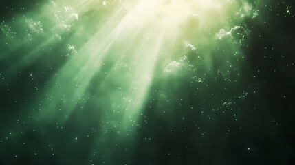 Wall Mural - Minimalist ethereal green mist mystical light beam in cosmic haze background. ethereal light. illustration. Mystical Rays. Illustration