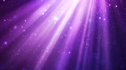 Wall Mural - Abstract purple light rays with sparkles - vibrant and dynamic background for creative projects. Mystical Rays. Illustration