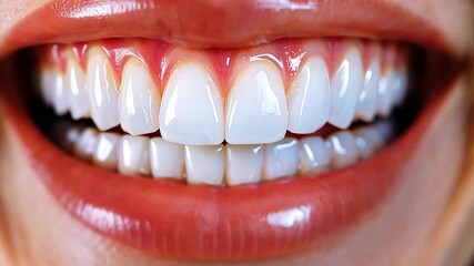 Poster - The focus is on a vibrant smile revealing flawless teeth and healthy gums, emphasizing the results of cosmetic dentistry. The clarity highlights dental aesthetics and care.