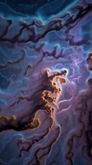 Wall Mural - dynamic cosmic nebula: swirling galactic clouds and electric tendrils transforming in space