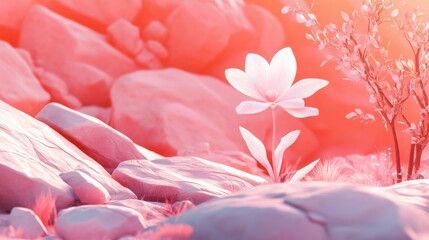 Wall Mural - Soft Art Merging Nature with Organic Shapes