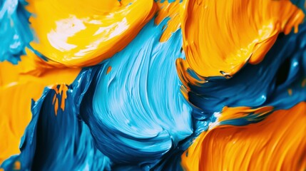 Wall Mural - Vibrant Brush Strokes with Natural Light Textures