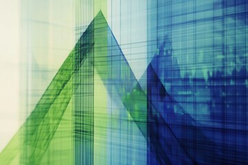 Leinwandbilder - Dynamic trend lines and data grid representation in cool colors for political and economic analysis
