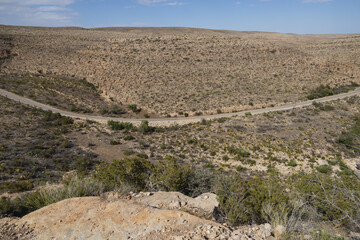 Wall Mural - Two-lane road through Carlsbad Caverns National Park, New Mexico
