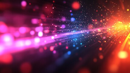 Wall Mural - colorful abstract particles exploding in dark space