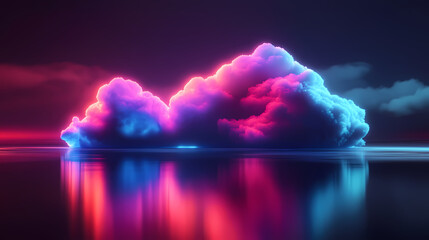 Wall Mural - abstract neon cloud shapes