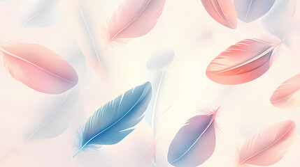 Wall Mural - seamless stylized feathers pattern