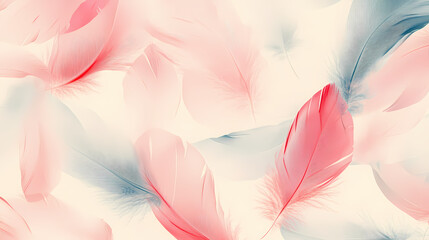 Wall Mural - seamless stylized feathers pattern
