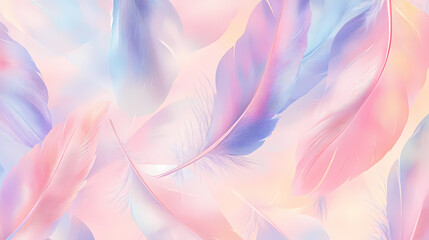 Wall Mural - seamless stylized feathers pattern